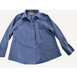 Gold Label Investment Women's Long Sleeve Button Front Non-Iron Blouse Size